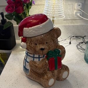 Festive Bear Cookie Jar NEW